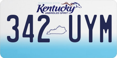 KY license plate 342UYM