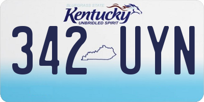 KY license plate 342UYN