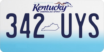KY license plate 342UYS