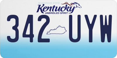 KY license plate 342UYW