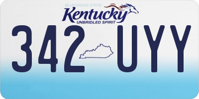 KY license plate 342UYY