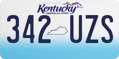 KY license plate 342UZS