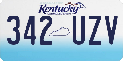 KY license plate 342UZV
