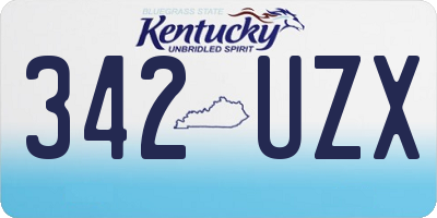 KY license plate 342UZX