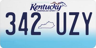 KY license plate 342UZY