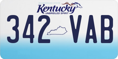 KY license plate 342VAB