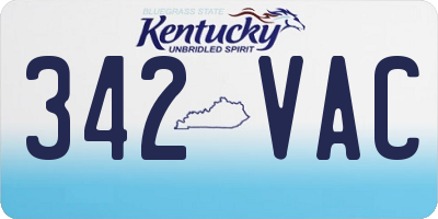 KY license plate 342VAC