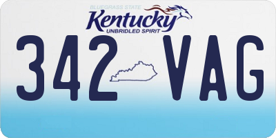 KY license plate 342VAG