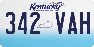 KY license plate 342VAH