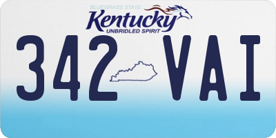 KY license plate 342VAI