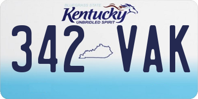KY license plate 342VAK