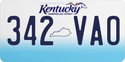 KY license plate 342VAO