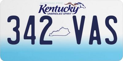 KY license plate 342VAS