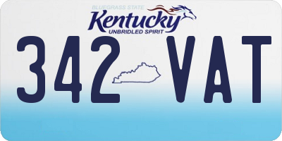 KY license plate 342VAT
