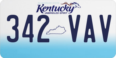 KY license plate 342VAV