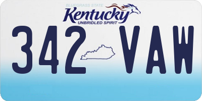 KY license plate 342VAW