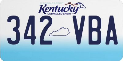 KY license plate 342VBA