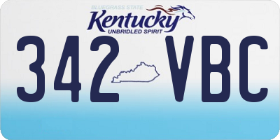 KY license plate 342VBC