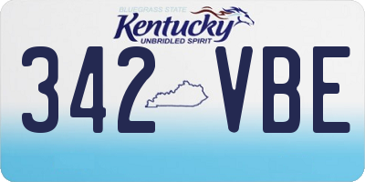 KY license plate 342VBE