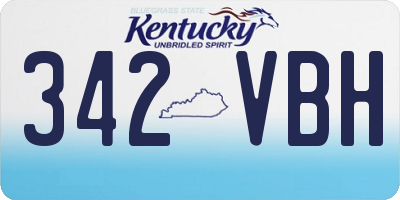 KY license plate 342VBH