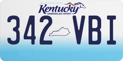 KY license plate 342VBI