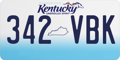 KY license plate 342VBK