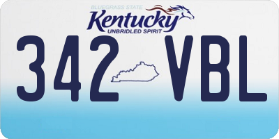 KY license plate 342VBL