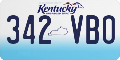 KY license plate 342VBO