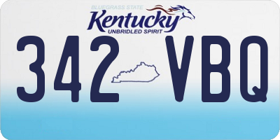 KY license plate 342VBQ