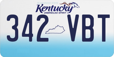 KY license plate 342VBT