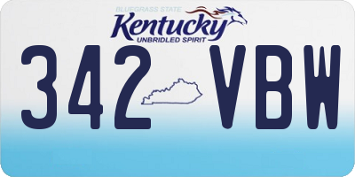 KY license plate 342VBW