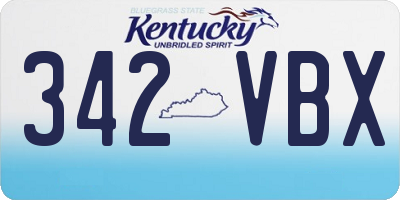 KY license plate 342VBX