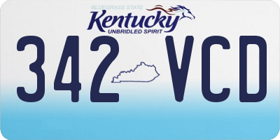 KY license plate 342VCD