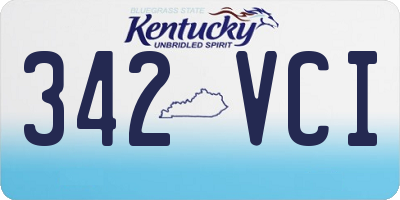 KY license plate 342VCI