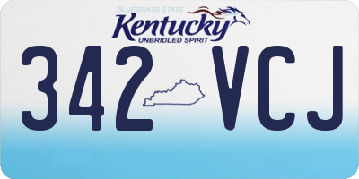 KY license plate 342VCJ