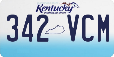 KY license plate 342VCM
