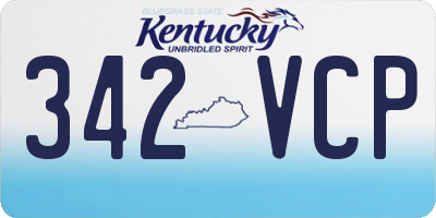 KY license plate 342VCP