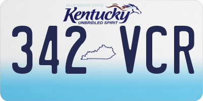 KY license plate 342VCR