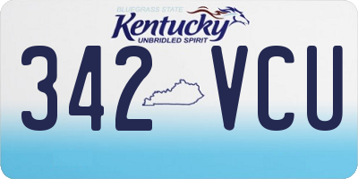 KY license plate 342VCU