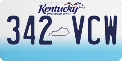 KY license plate 342VCW