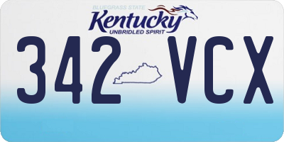 KY license plate 342VCX