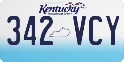 KY license plate 342VCY
