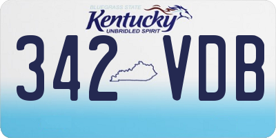 KY license plate 342VDB