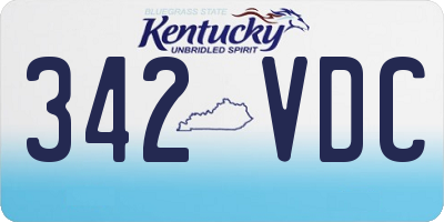 KY license plate 342VDC
