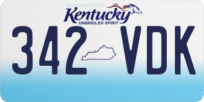 KY license plate 342VDK
