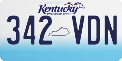 KY license plate 342VDN