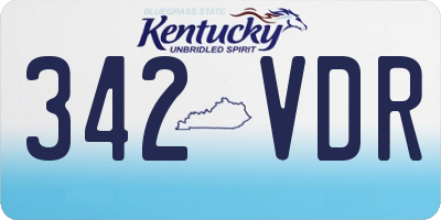KY license plate 342VDR