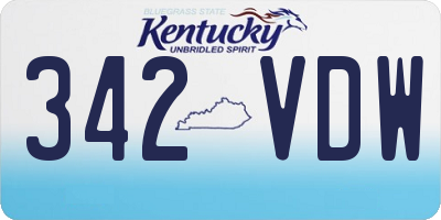 KY license plate 342VDW