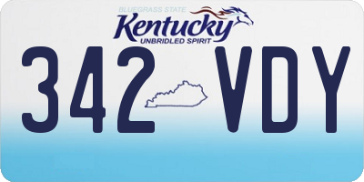 KY license plate 342VDY