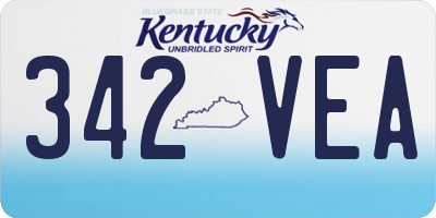 KY license plate 342VEA